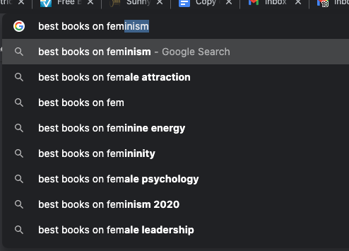 google autocomplete for best books on fem