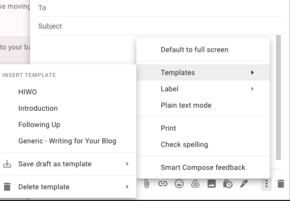 saved email templates as canned responses in Gmail