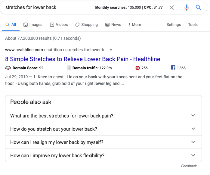 people also ask feature in google results