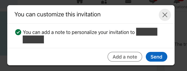 LinkedIn message example for invite