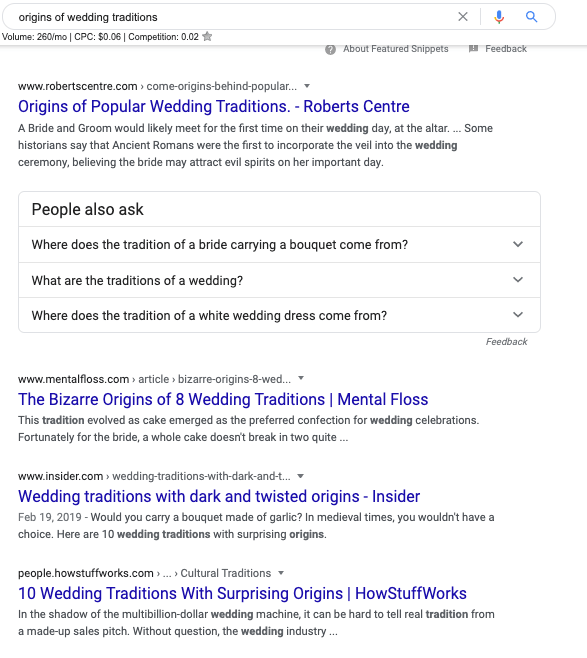 Search Results Origins of Wedding Traditions