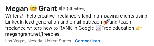 LinkedIn for freelancers headline