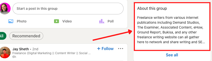 LinkedIn groups tutorial About This Group